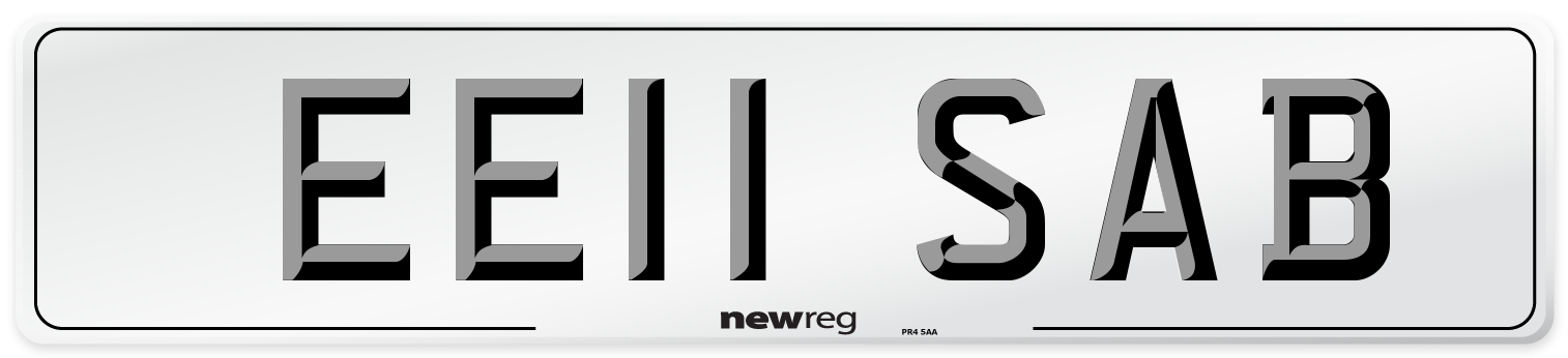 EE11 SAB Number Plate from New Reg